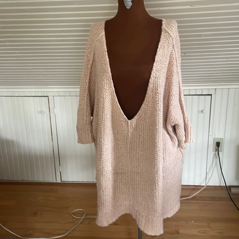 Pink over sized sweater. 35” length.
